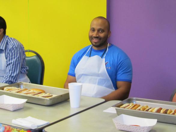 A Hot Dog eating contest took place in San Antonio in 2012.  It was a fun event!